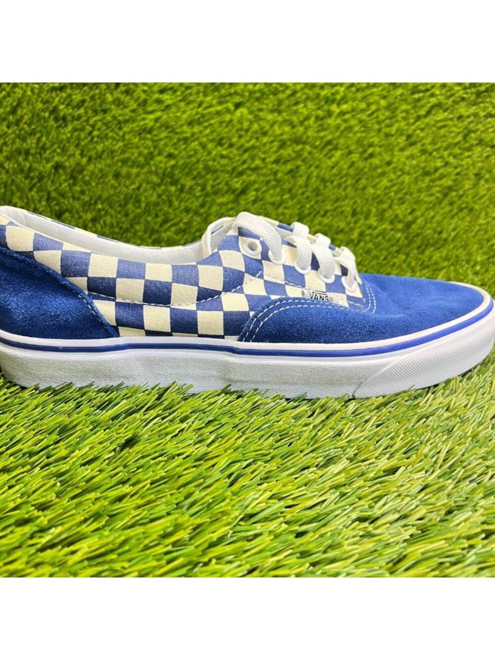 Vans Era Primary Checkerboard Mens Size 8.5 Blue White Athletic Shoes Sneakers